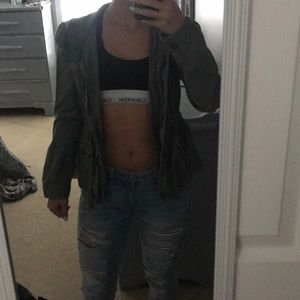 Candie’s olive green army jacket